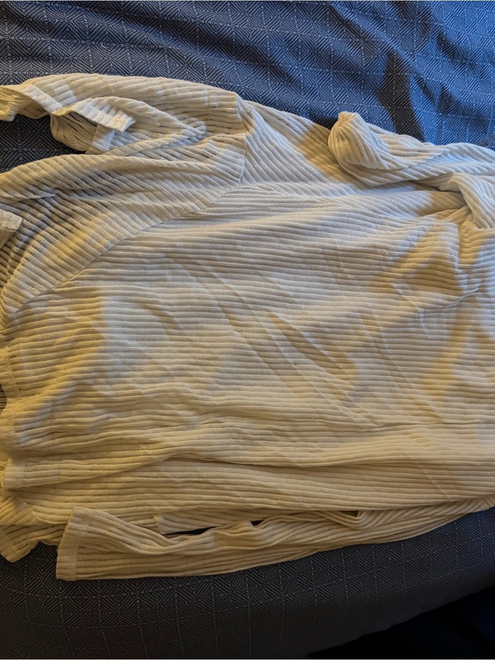DKNY Cream Ribbed Tunic Top